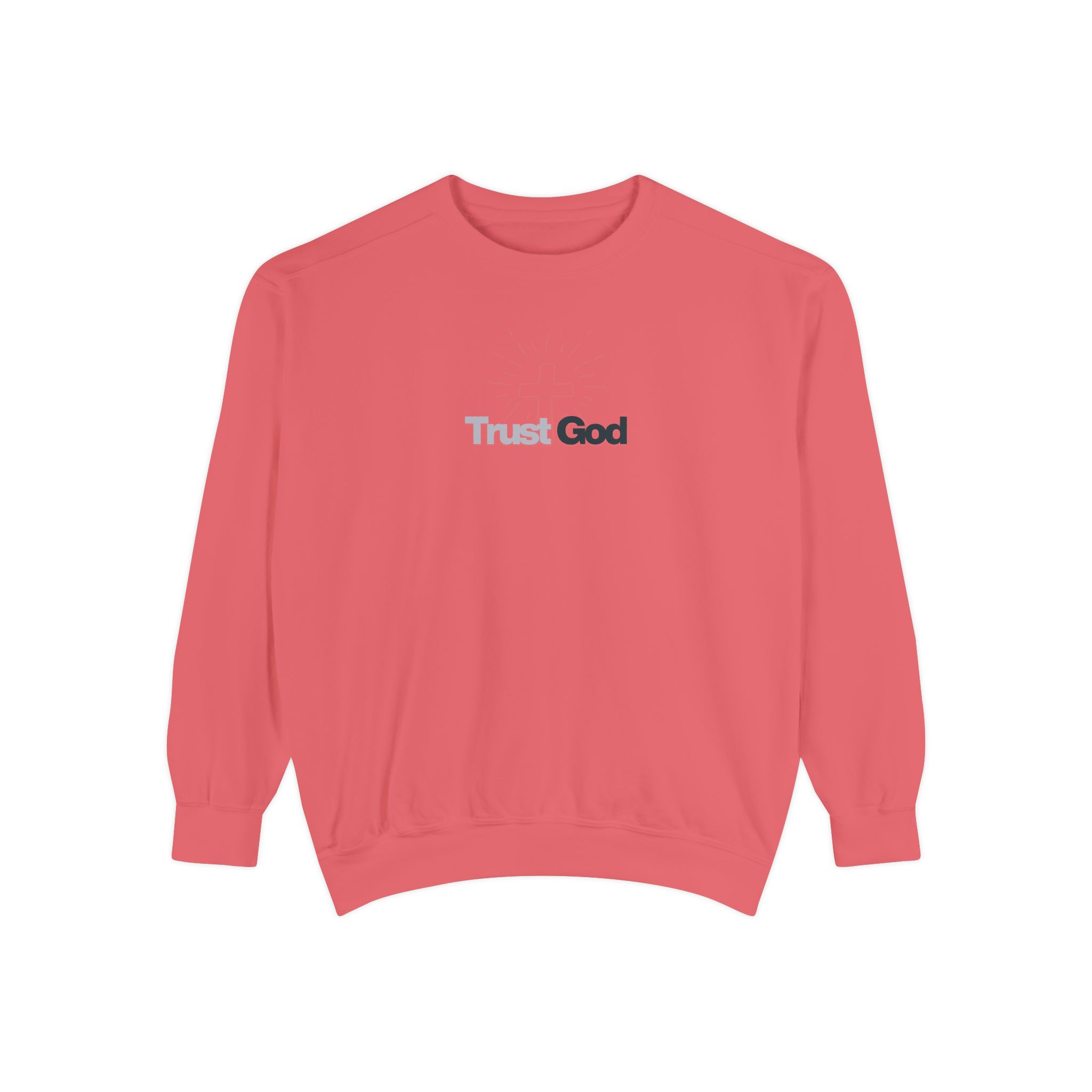 Trust God – "Radiant Cross" Vintage Garment-Dyed Sweatshirt - Imagen 6