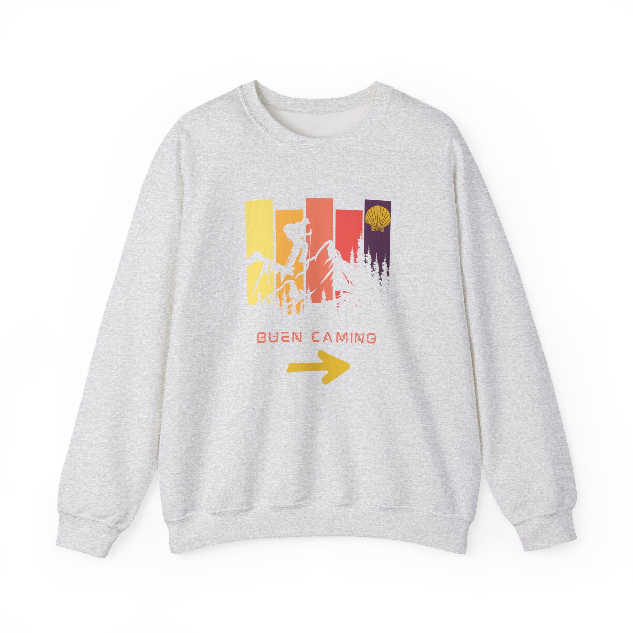 Camino de Santiago – "Retro Peak Hiking" Classic Heavy Blend Crewneck Sweatshirt - Imagen 2