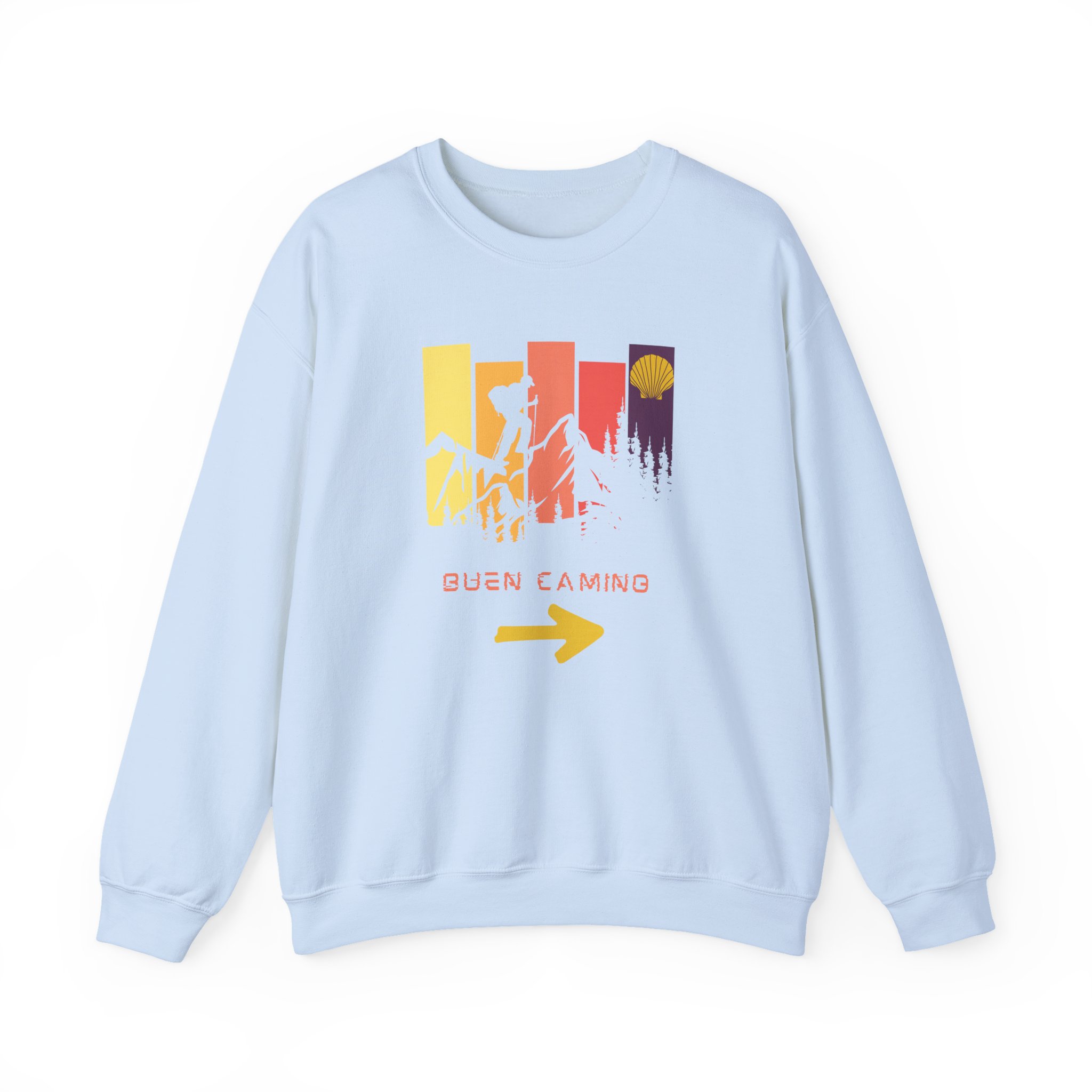 Camino de Santiago – "Retro Peak Hiking" Classic Heavy Blend Crewneck Sweatshirt - Imagen 6