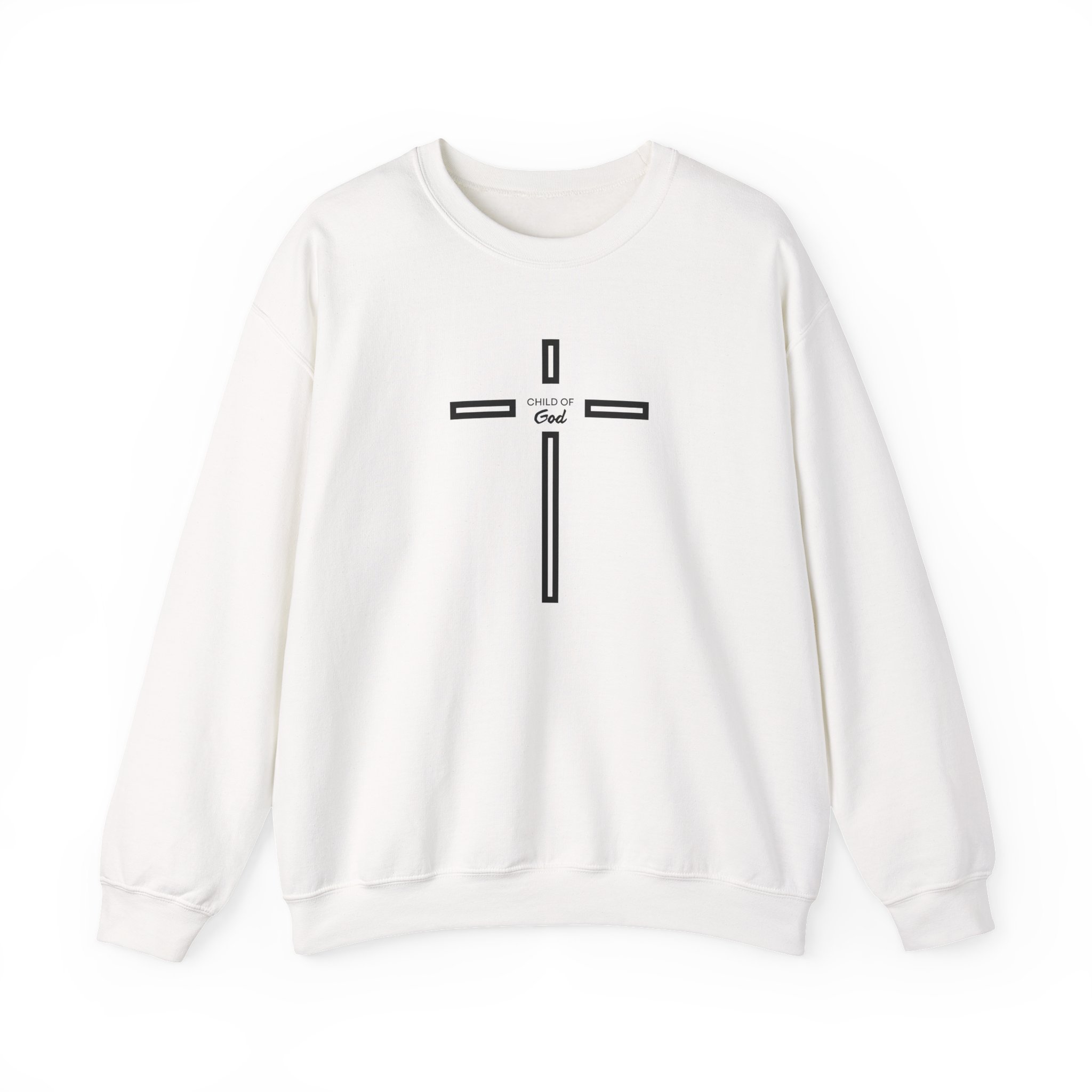 Child of God – "Modern Linear Cross" Classic Heavy Blend Crewneck Sweatshirt - Imagen 2