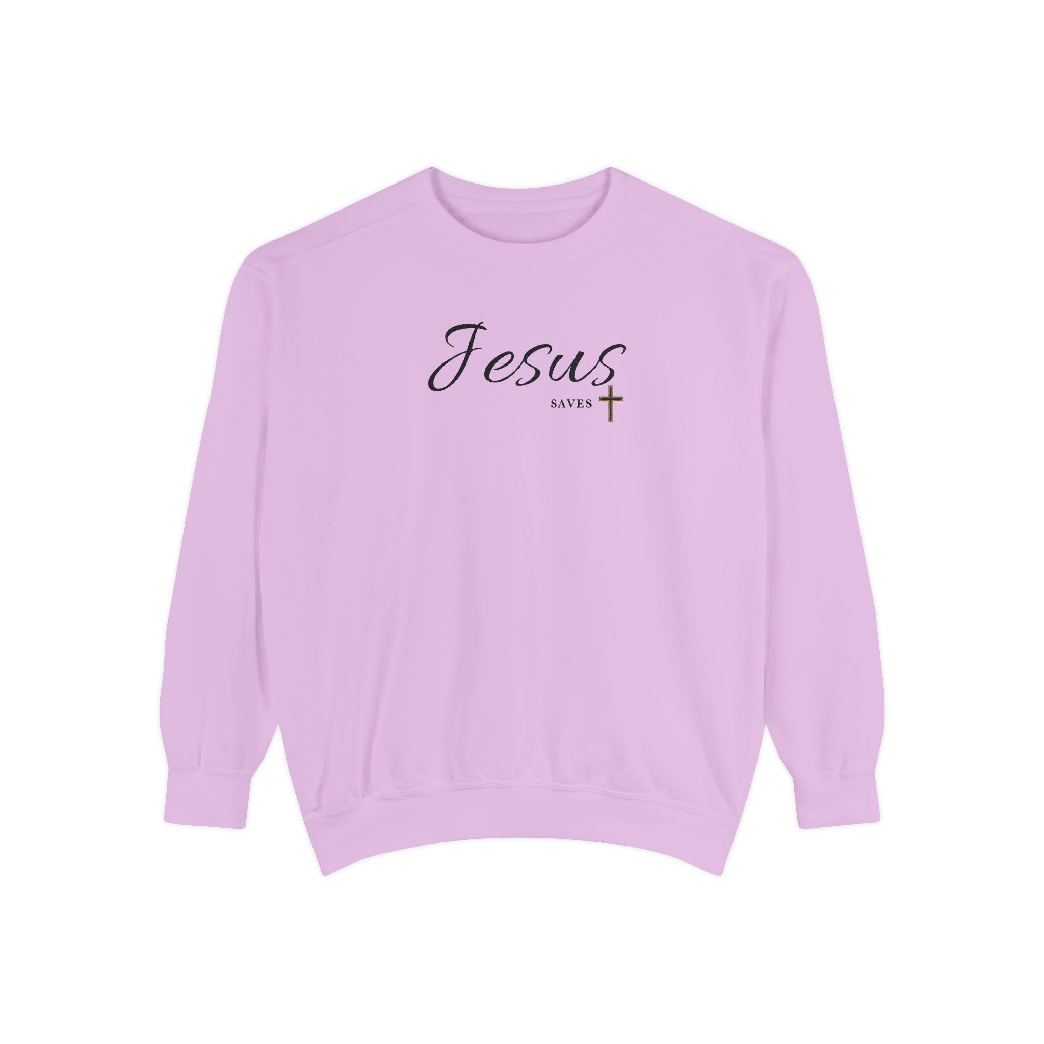 Jesus Saves – "Golden Grace" Vintage Garment-Dyed Sweatshirt - Imagen 10