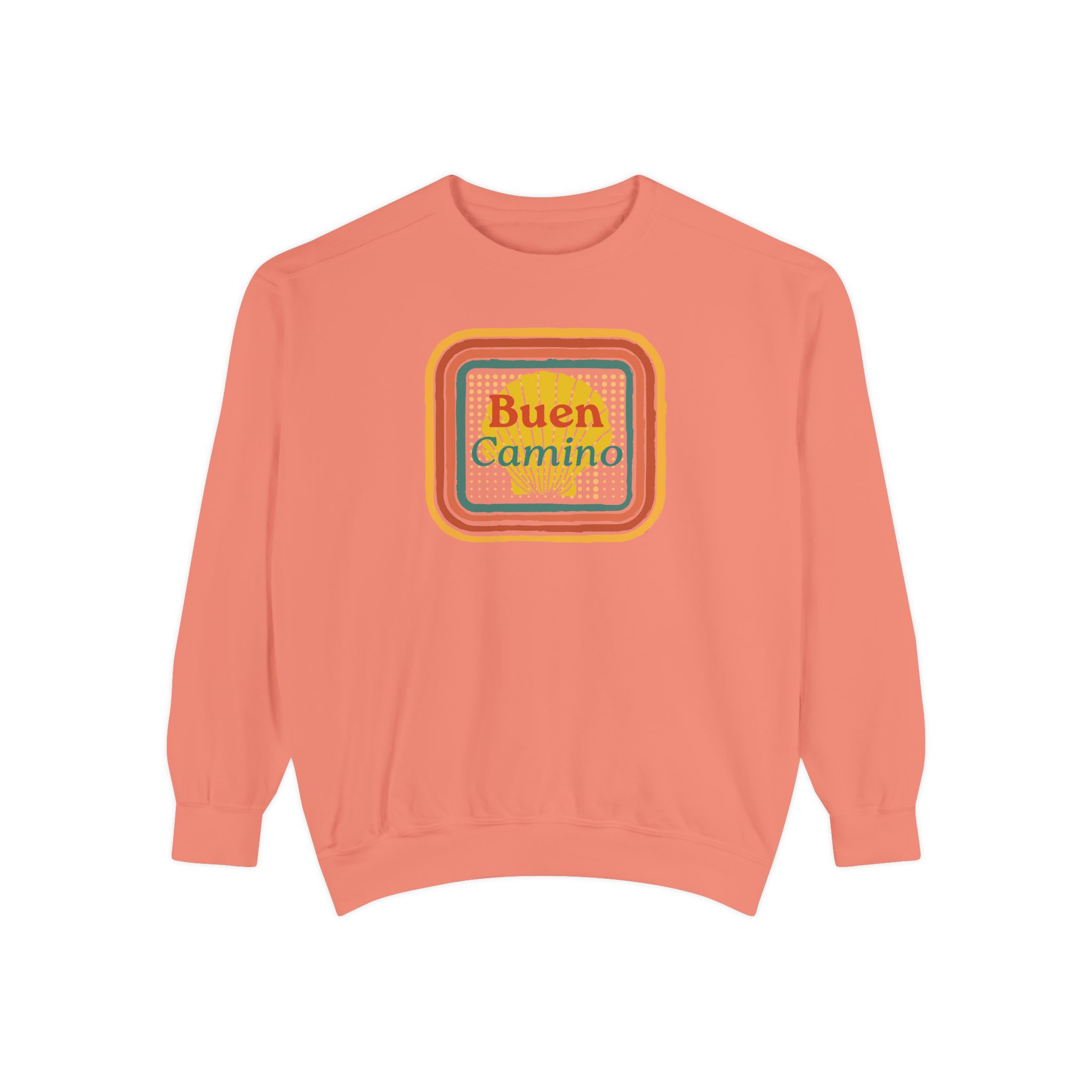 Camino de Santiago – "Retro Shell Badge" Vintage Garment-Dyed Sweatshirt - Imagen 4