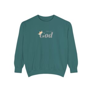 Trust God – "Crowned Faith" Vintage Garment-Dyed Sweatshirt