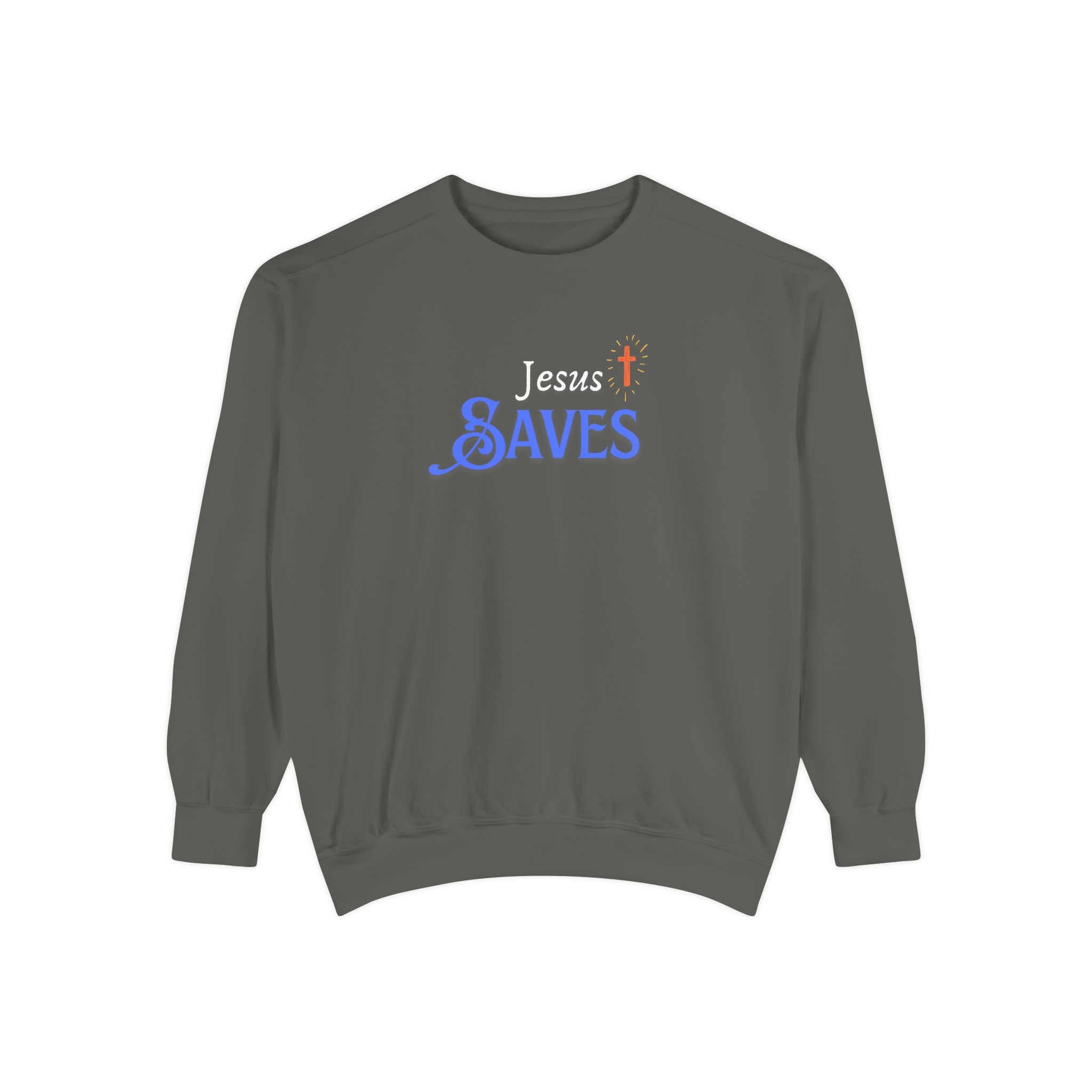 Jesus Saves – "Radiant Hope" Vintage Garment-Dyed Sweatshirt - Imagen 6