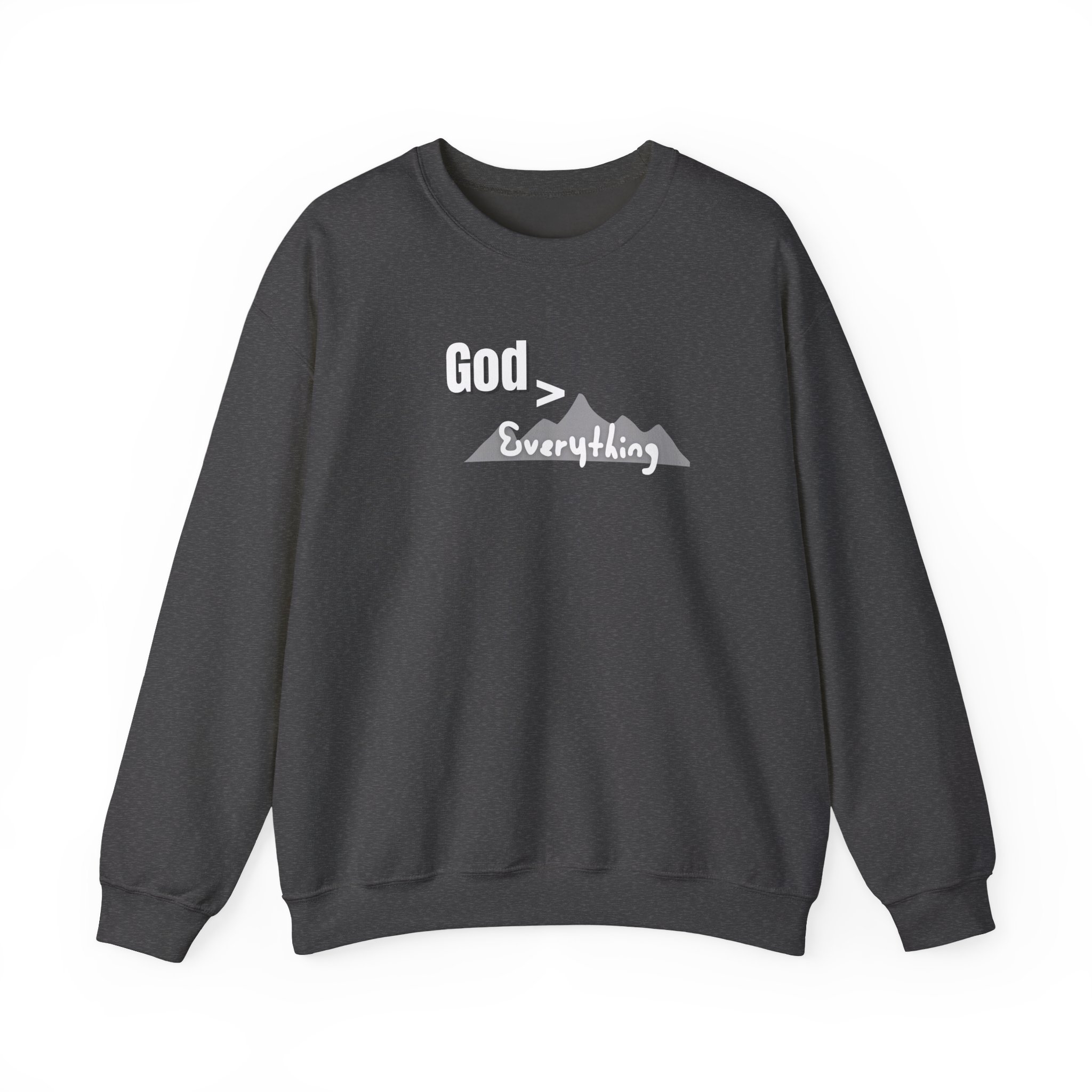 God is Greater – "Mountain Peak" Classic Heavy Blend Crewneck Sweatshirt - Imagen 7