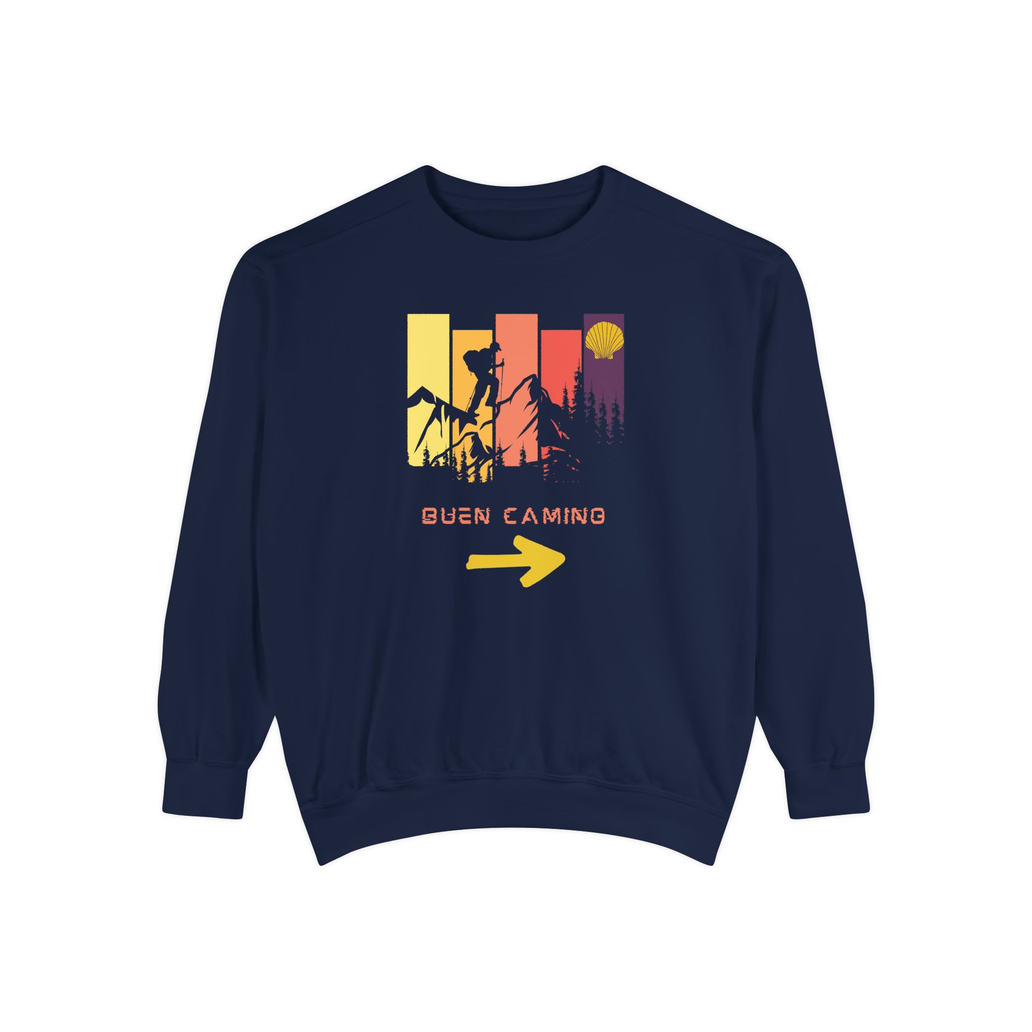 Camino de Santiago – "Retro Peak Hiking" Vintage Garment-Dyed Sweatshirt - Imagen 5