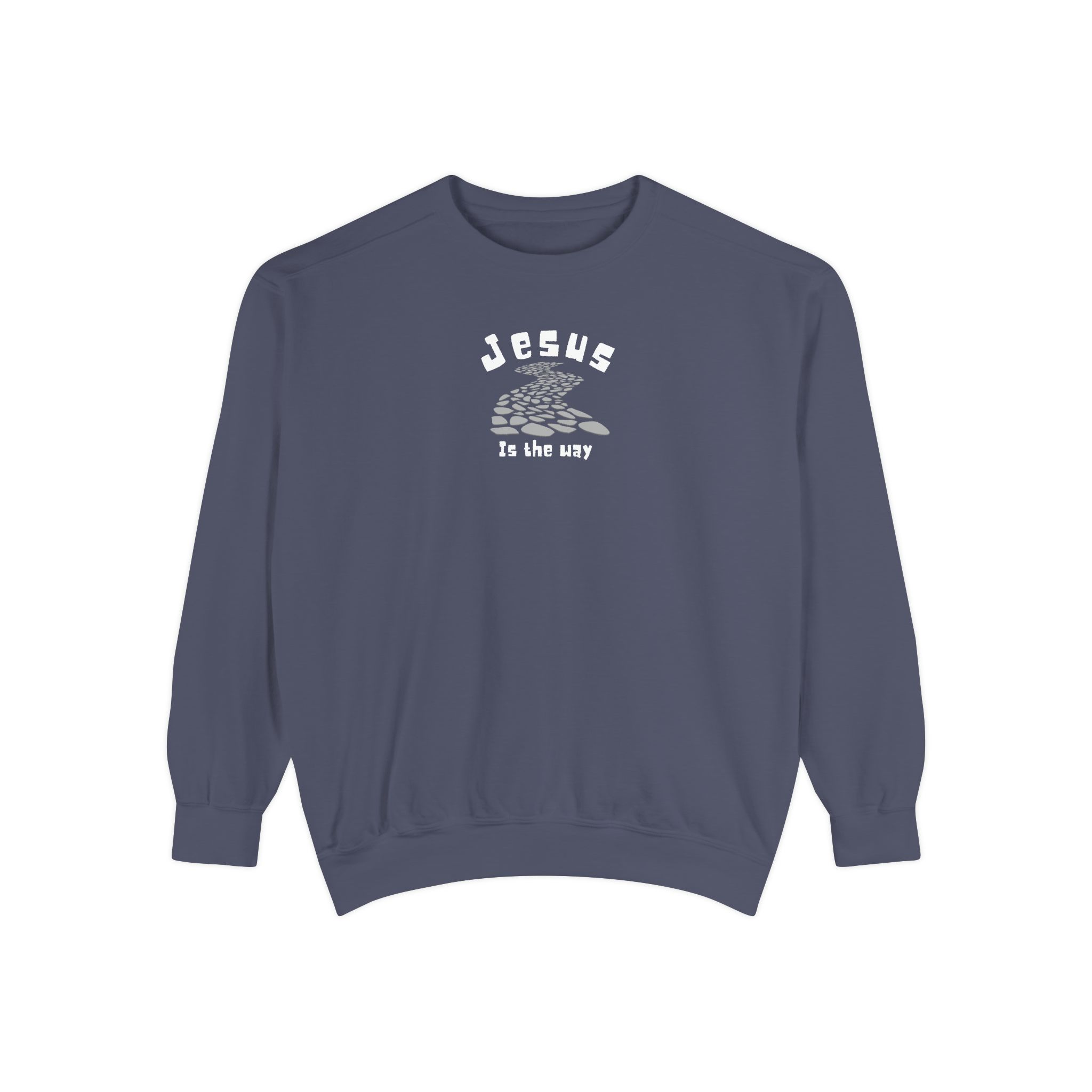 Jesus is the Way – "Stone Path" Vintage Garment-Dyed Sweatshirt - Imagen 2