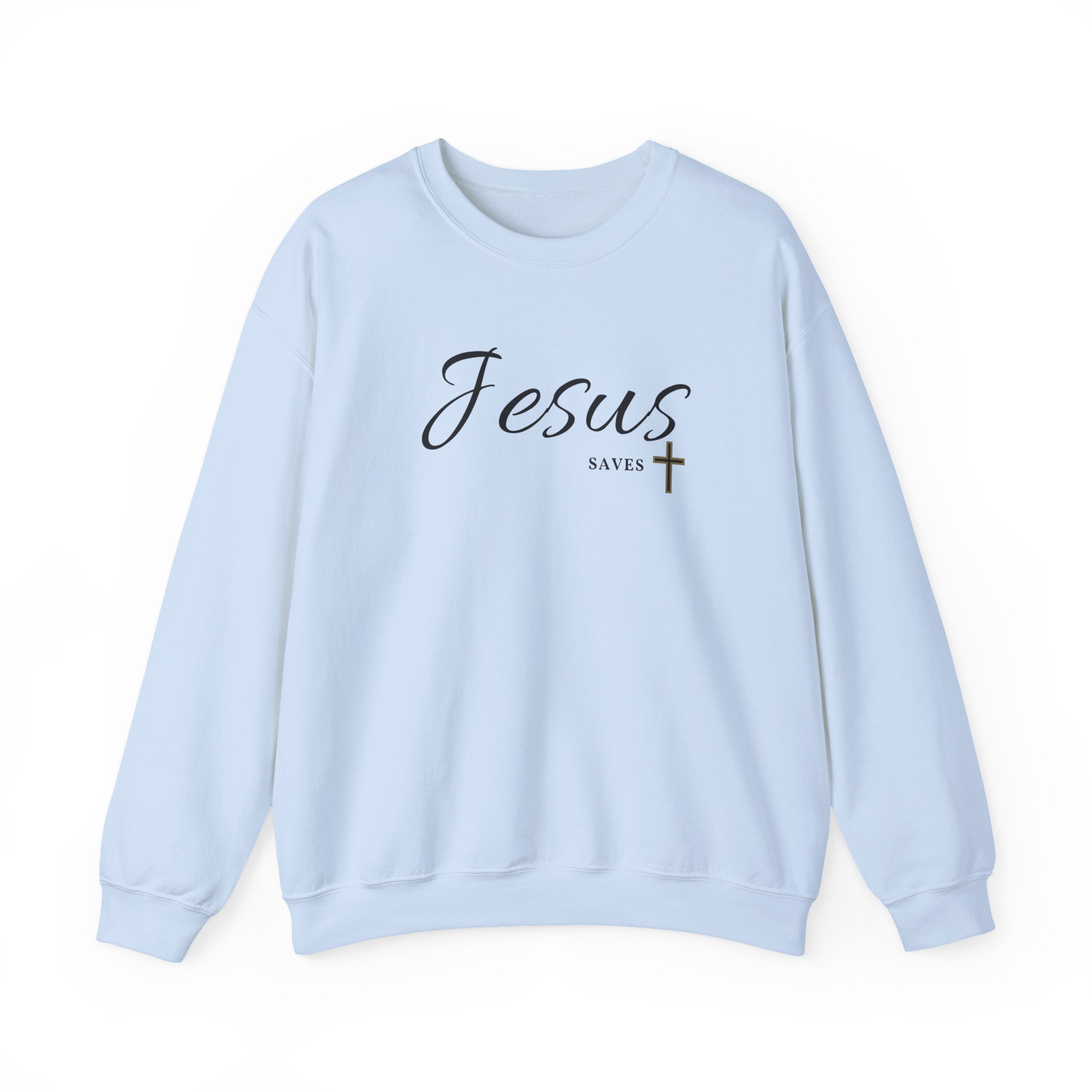 Jesus Saves – "Golden Grace" Classic Heavy Blend Crewneck Sweatshirt - Imagen 4