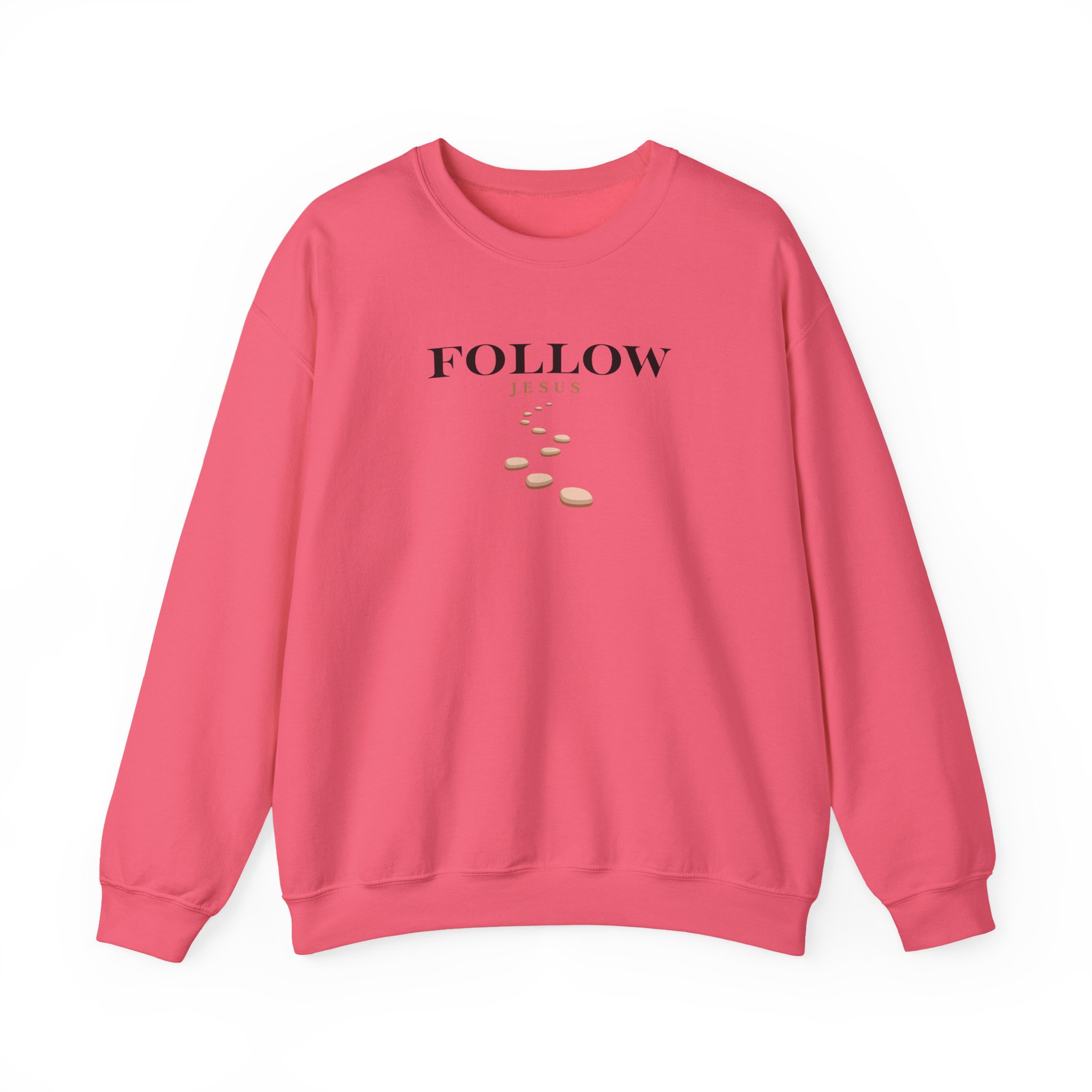 Follow Jesus – "Stepping Stones Journey" Classic Heavy Blend Crewneck Sweatshirt - Imagen 5