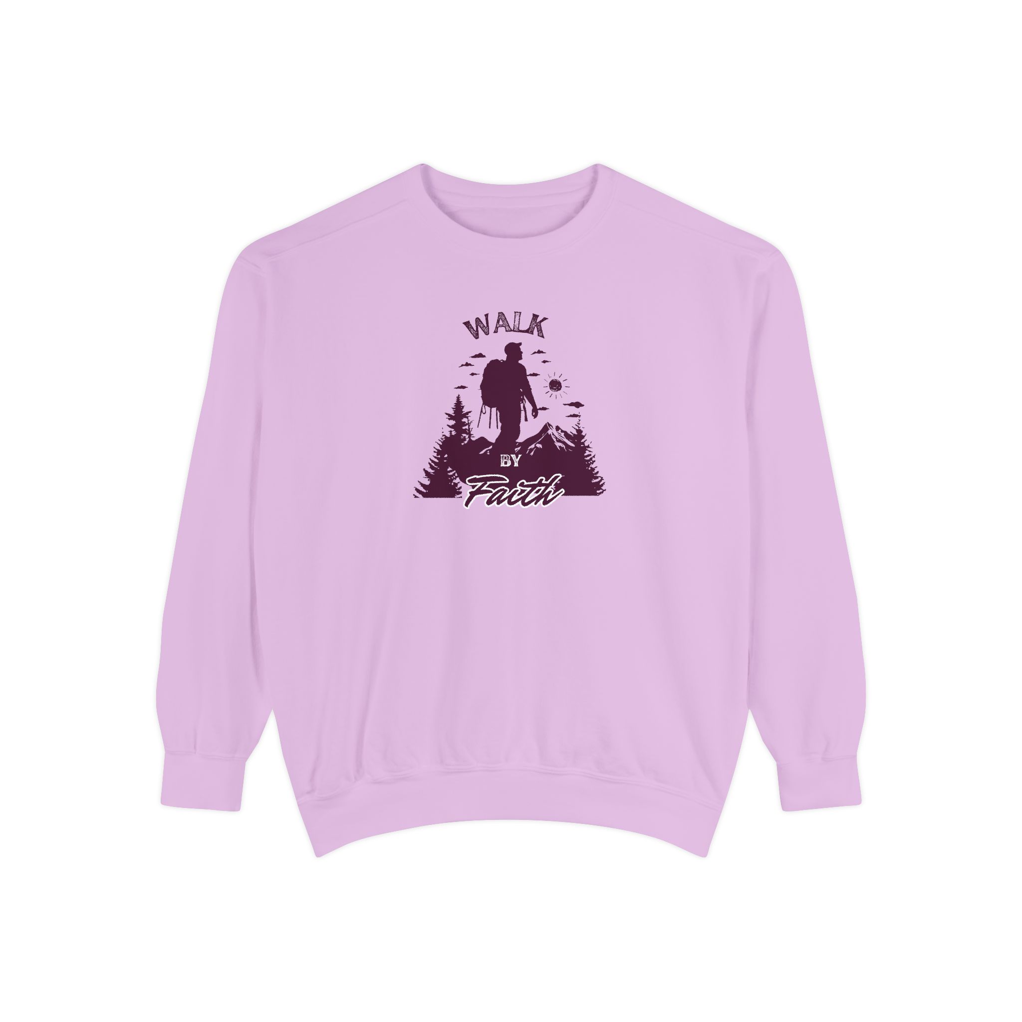 Walk by Faith – "Mountain Journey" Vintage Garment-Dyed Sweatshirt - Imagen 4