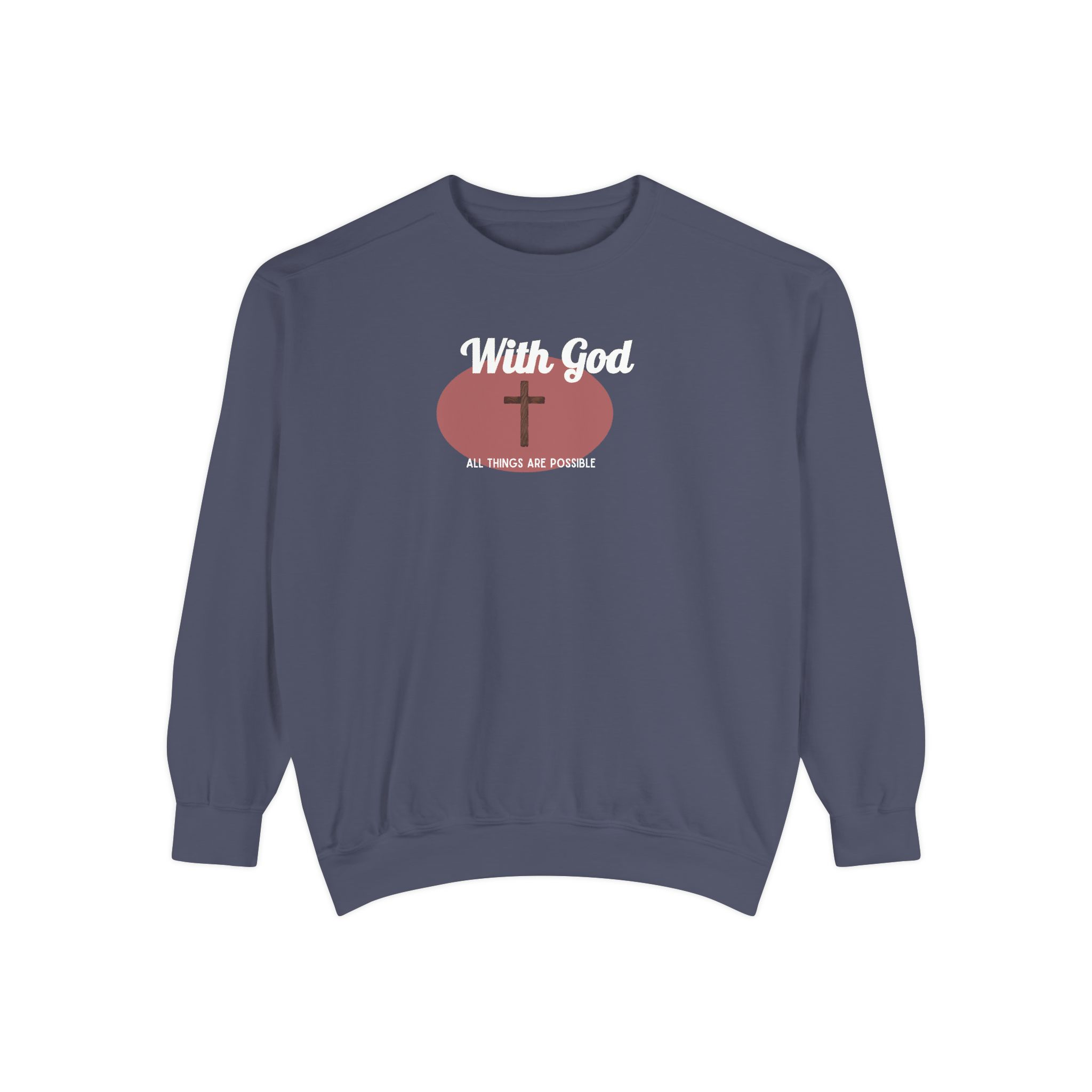 With God All Things Are Possible – "Earthy Heritage" Vintage Garment-Dyed Sweatshirt - Imagen 4