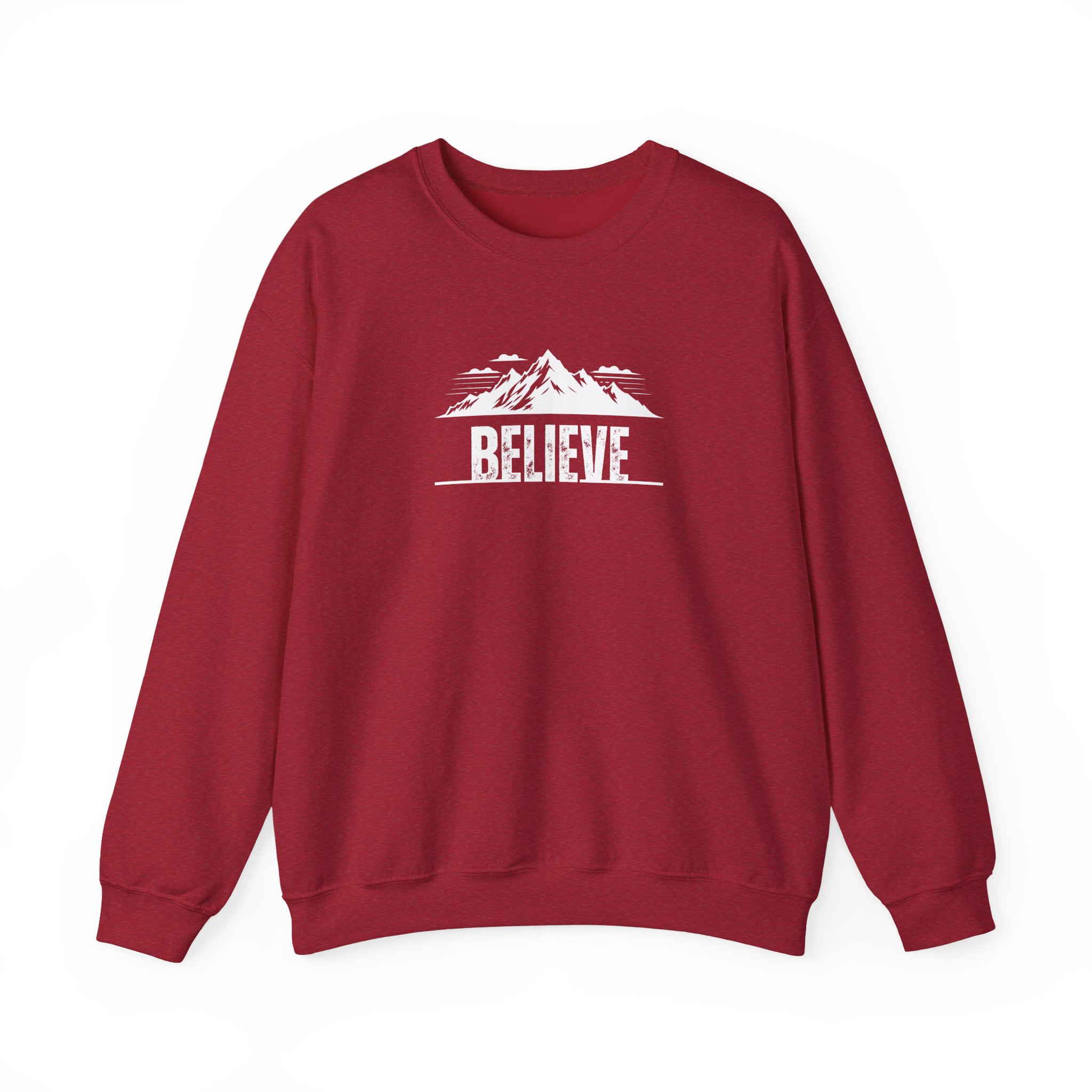 Believe – "The Mountain Summit" Classic Heavy Blend Crewneck Sweatshirt - Imagen 10