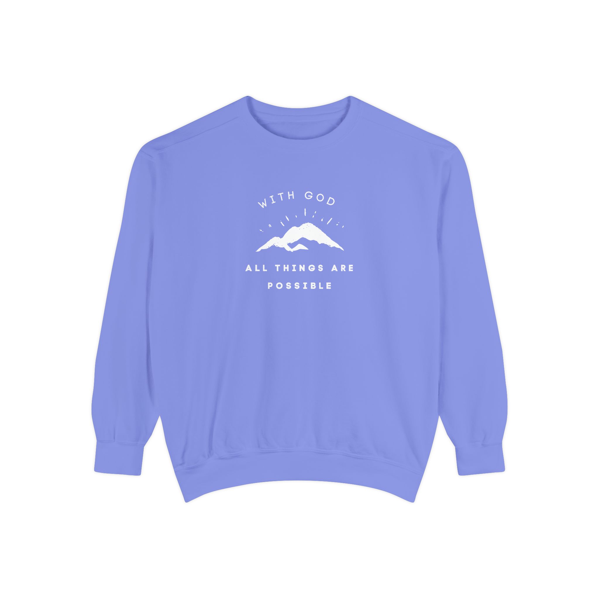 With God All Things Are Possible – "Summit Hope" Vintage Garment-Dyed Sweatshirt - Imagen 11