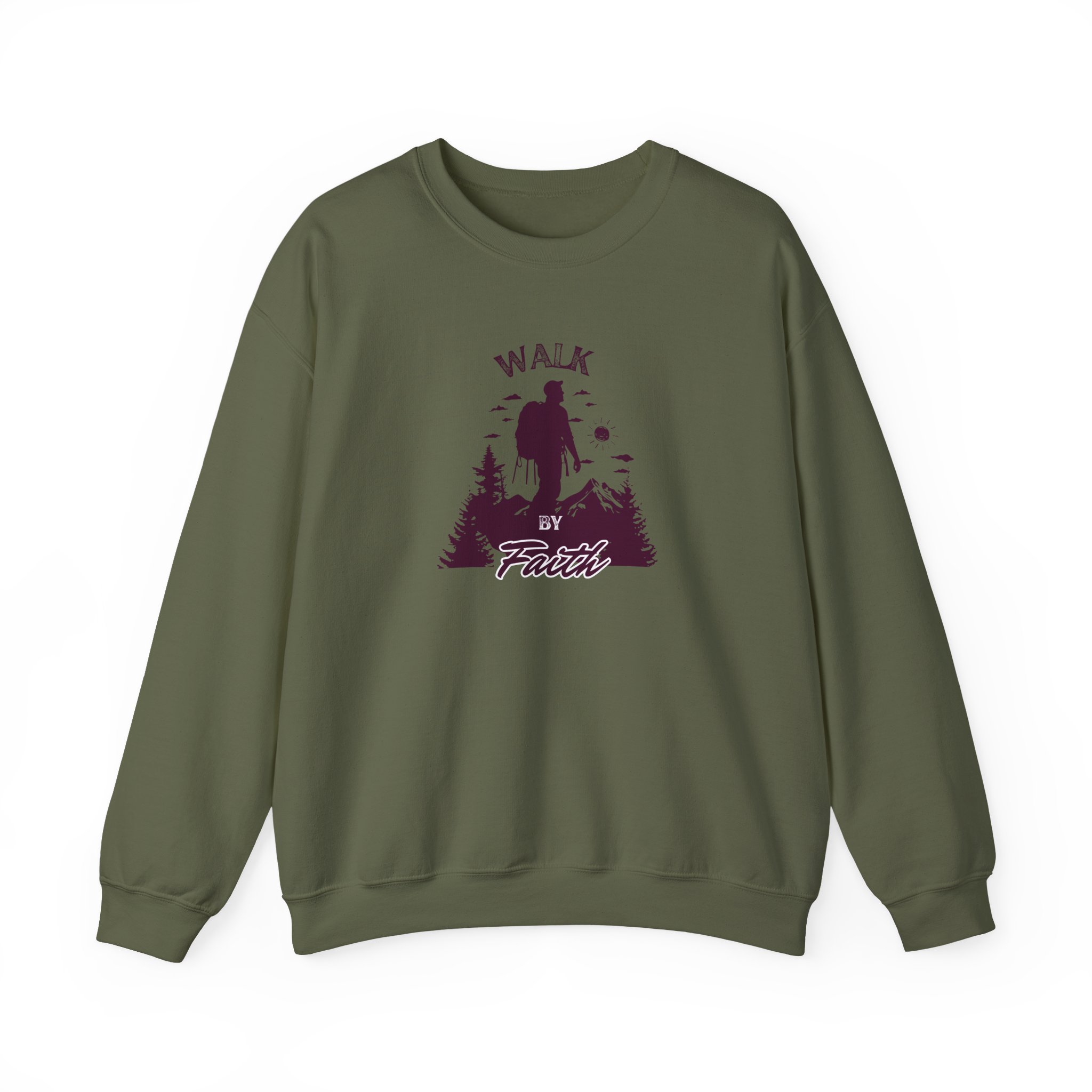 Walk by Faith – "Mountain Journey" Classic Heavy Blend Crewneck Sweatshirt - Imagen 8