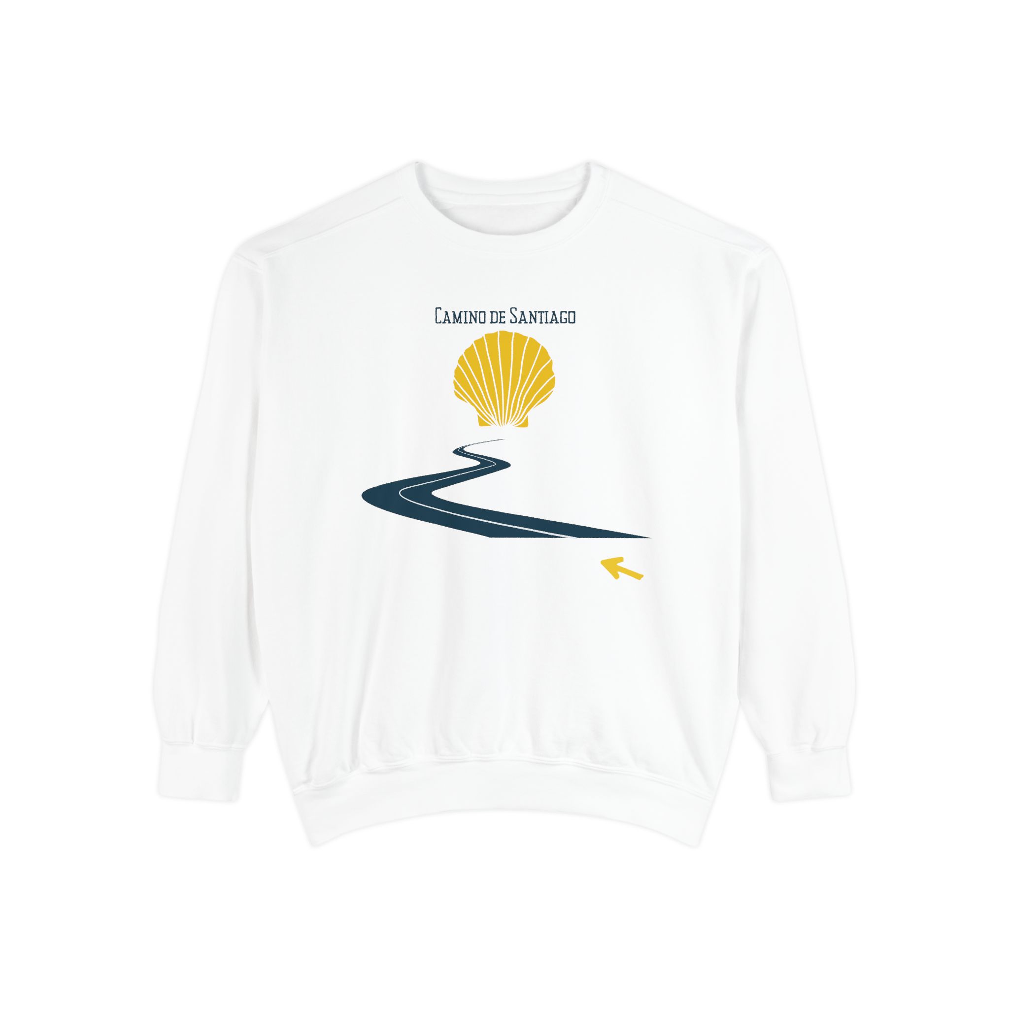 Camino de Santiago – "The Curvy Road" Vintage Garment-Dyed Sweatshirt - Imagen 9