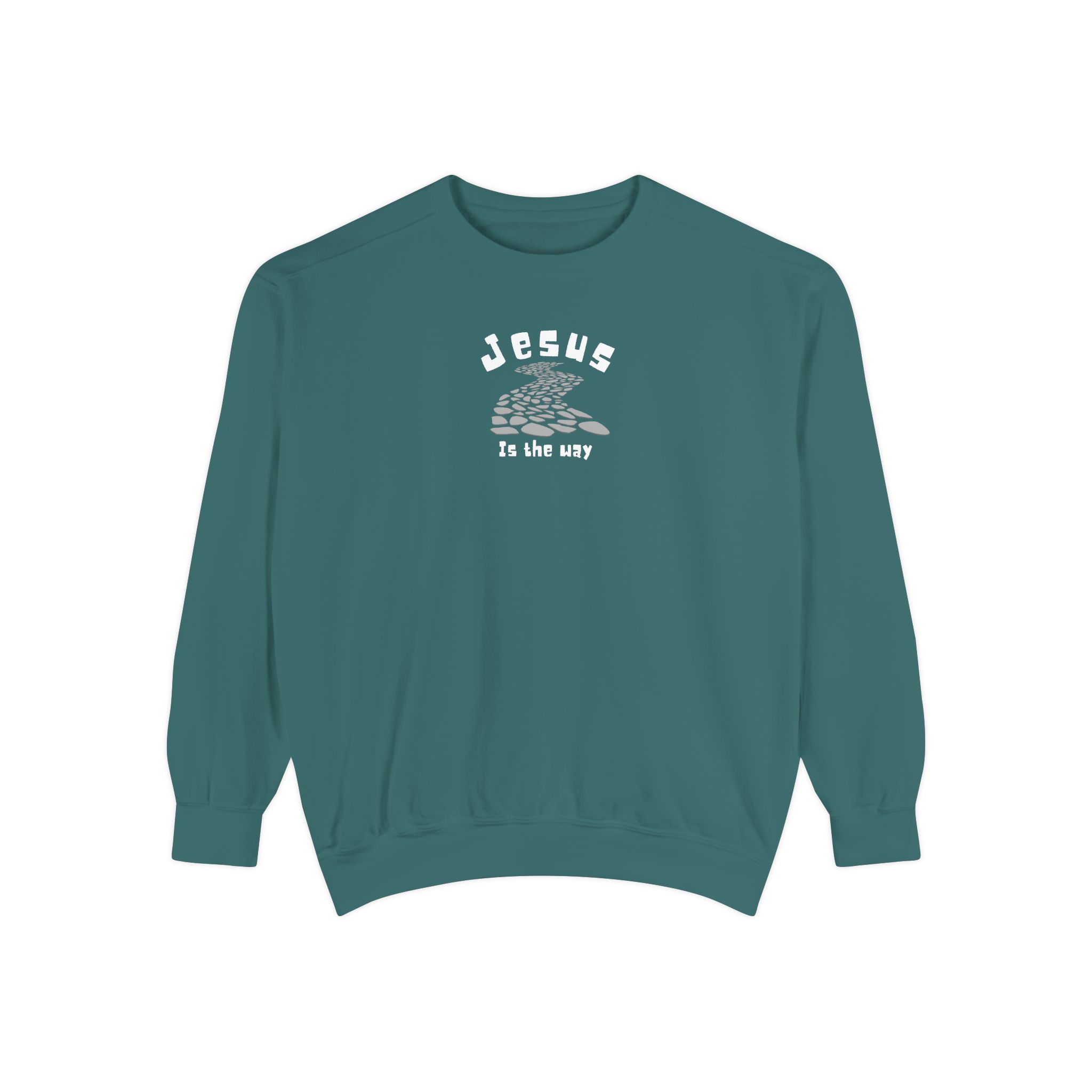 Jesus is the Way – "Stone Path" Vintage Garment-Dyed Sweatshirt - Imagen 5