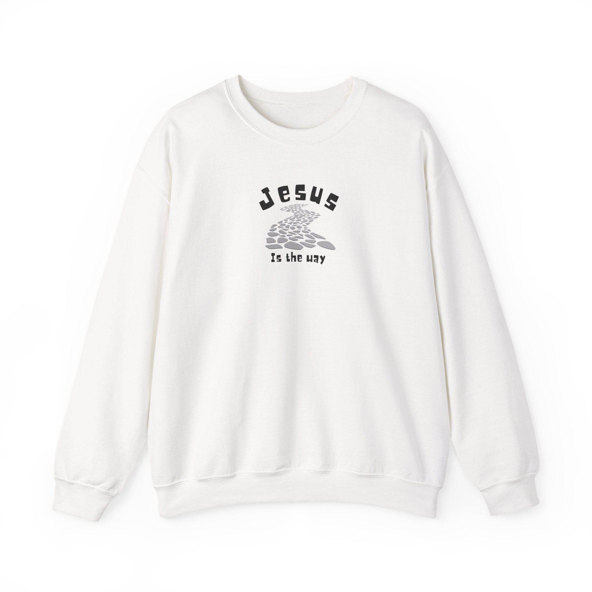 Jesus is the Way – "Stone Path" Classic Heavy Blend Crewneck Sweatshirt - Imagen 4