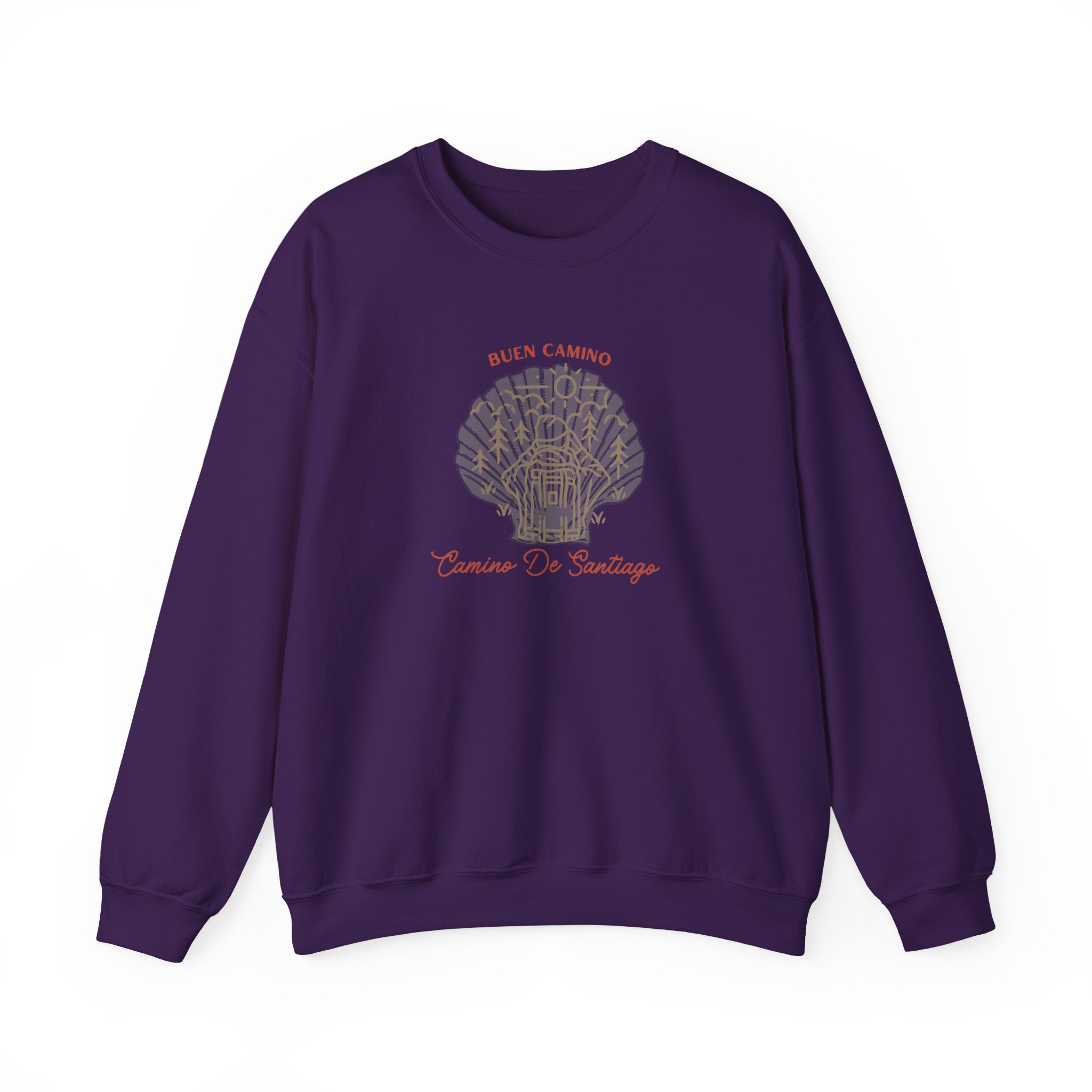 Camino de Santiago – "Rustic Scallop Journey" Classic Heavy Blend Crewneck Sweatshirt - Imagen 4