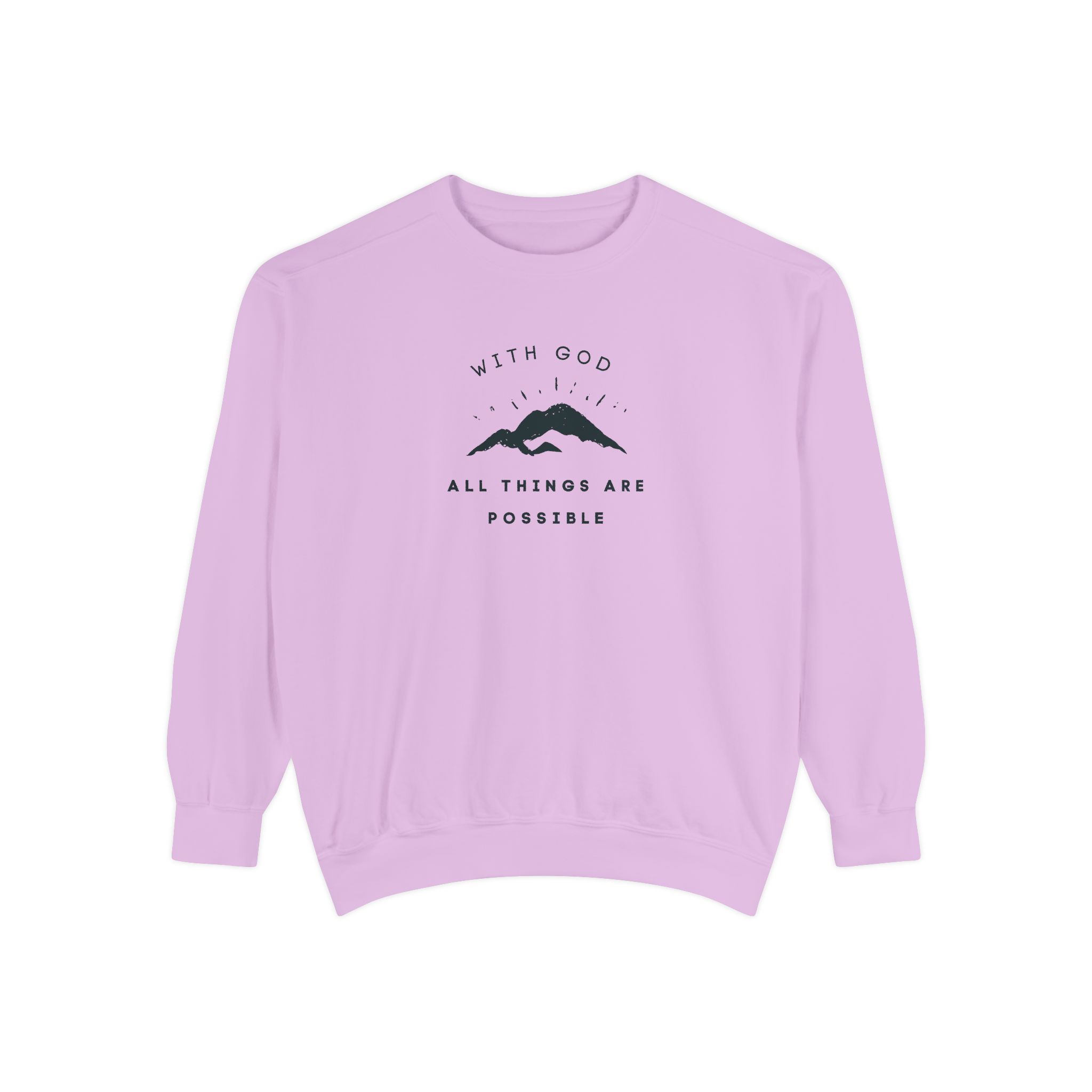 With God All Things Are Possible – "Summit Hope" Vintage Garment-Dyed Sweatshirt - Imagen 8