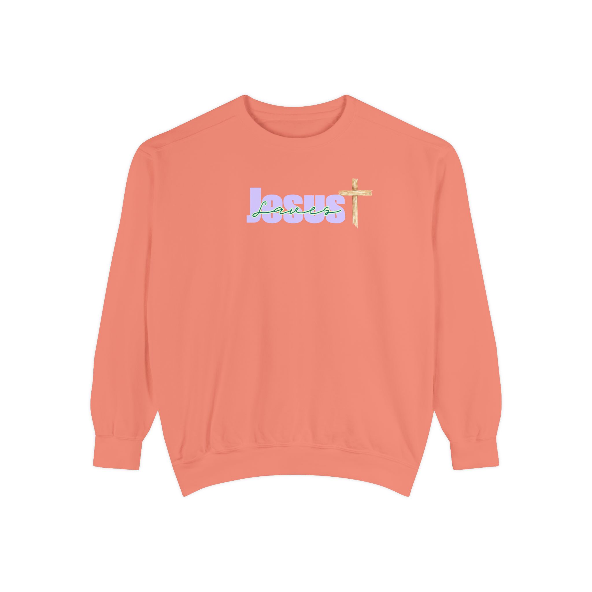 Jesus Saves – "Organic Wood" Vintage Garment-Dyed Sweatshirt - Imagen 9