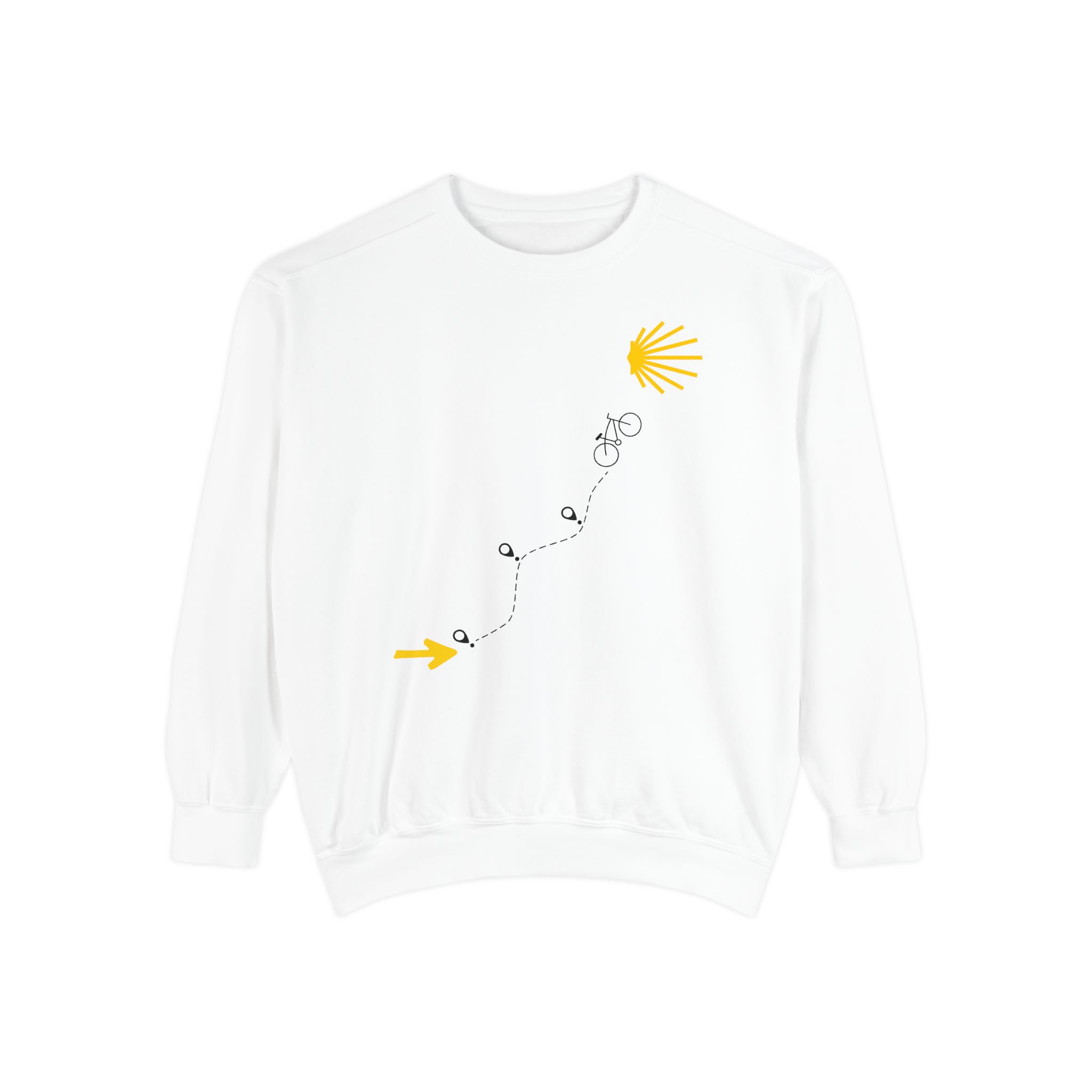 Camino de Santiago – "The Bicigrino Path" Vintage Garment-Dyed Sweatshirt - Imagen 7