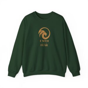 Faith Over Fear – "Golden Lion of Judah" Classic Heavy Blend Crewneck Sweatshirt