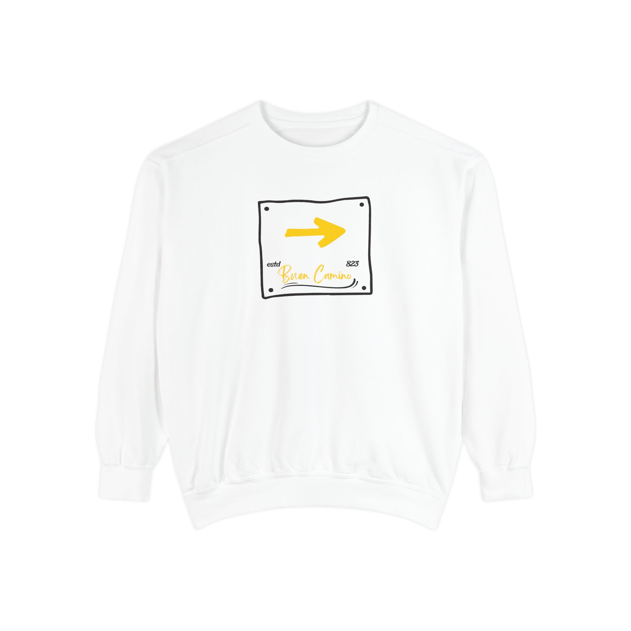 Camino de Santiago – "The Yellow Arrow" Vintage Garment-Dyed Sweatshirt - Imagen 7