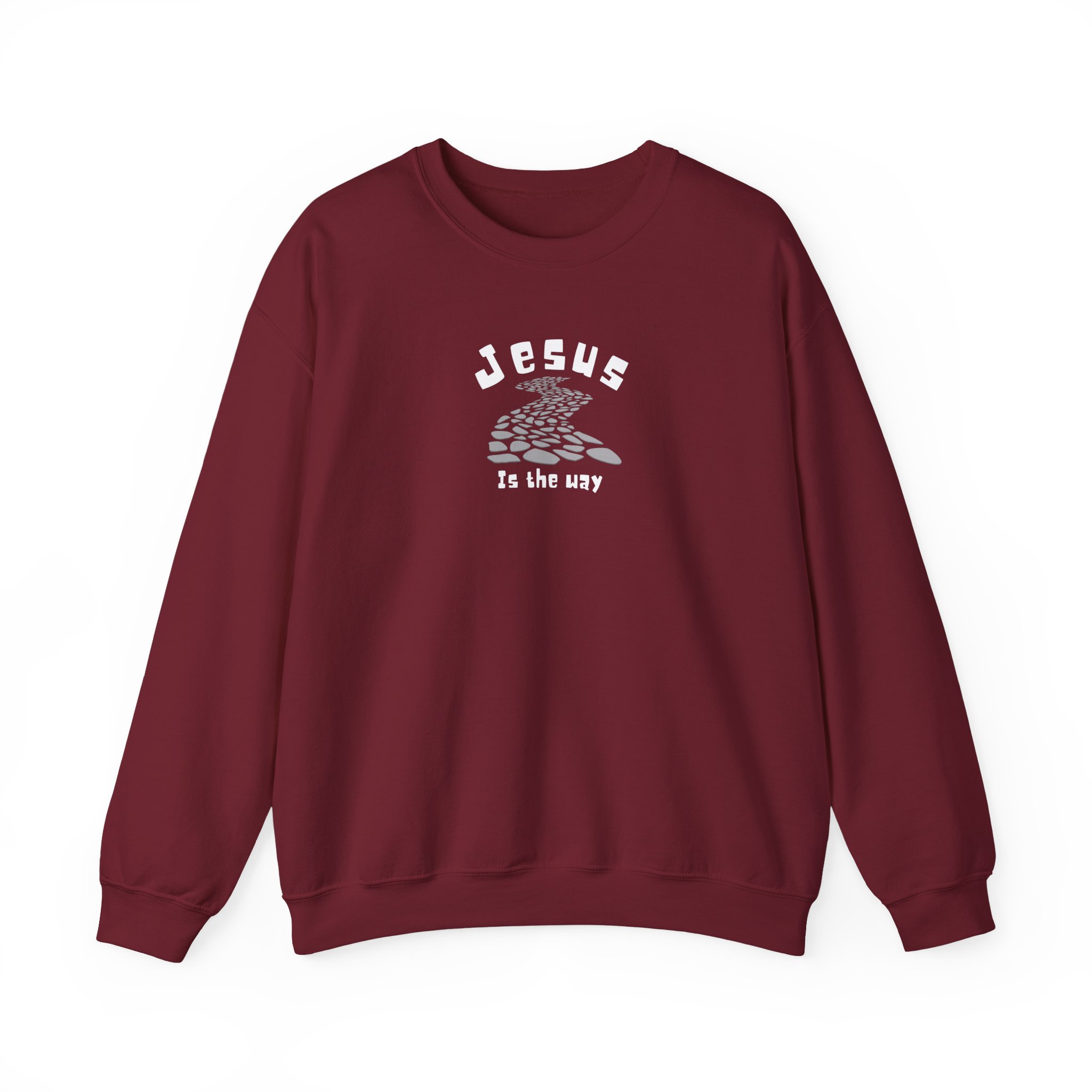 Jesus is the Way – "Stone Path" Classic Heavy Blend Crewneck Sweatshirt - Imagen 9