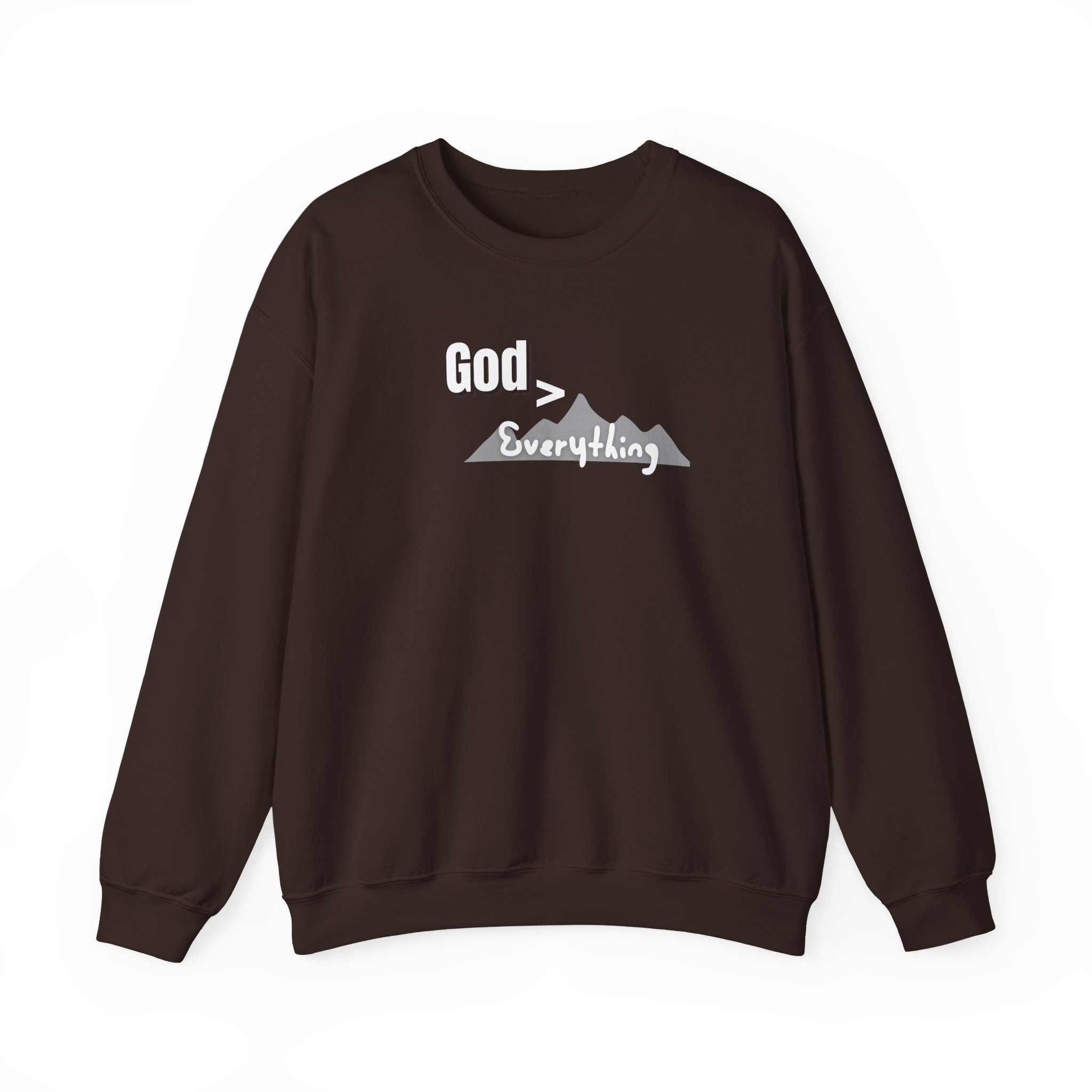 God is Greater – "Mountain Peak" Classic Heavy Blend Crewneck Sweatshirt - Imagen 6