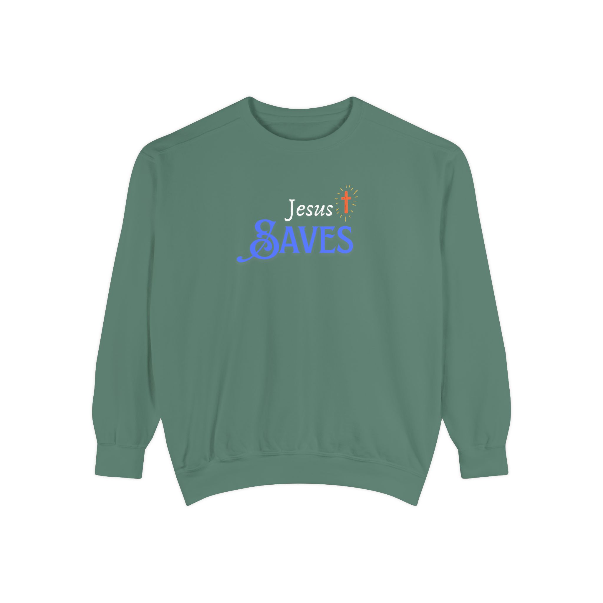 Jesus Saves – "Radiant Hope" Vintage Garment-Dyed Sweatshirt - Imagen 7
